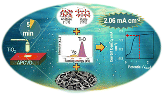 Graphical abstract: Enhanced hydrogen evolution reaction performance of anatase–rutile TiO2 heterojunction via charge transfer from rutile to anatase