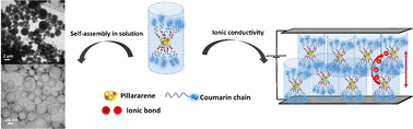 Graphical abstract: Ionic self-assembly of pillar[5]arenes: proton-conductive liquid crystals and aqueous nanoobjects with encapsulation properties