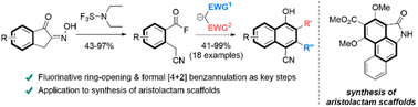 Graphical abstract: A deconstruction–reconstruction strategy to access 1-naphthol derivatives: application to the synthesis of aristolactam scaffolds