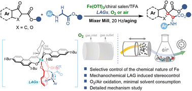 Graphical abstract: Iron-catalyzed asymmetric Csp3–H/Csp3–H coupling: improving the chirality induction by mechanochemical liquid-assisted grinding