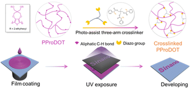 Graphical abstract: Photolithographically patterned and highly stable electrochromic displays enabled by a photo-assisted cross-linker