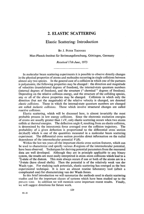 2. Elastic scattering. Elastic scattering: introduction