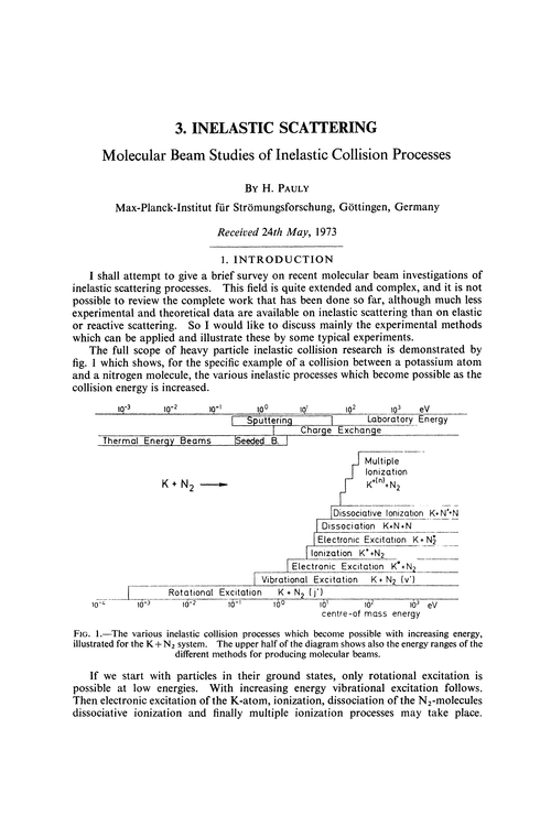 3. Inelastic scattering. Molecular beam studies of inelastic collision processes