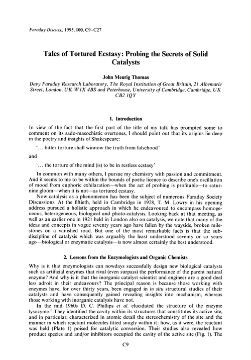 Tales of tortured ecstasy: probing the secrets of solid catalysts