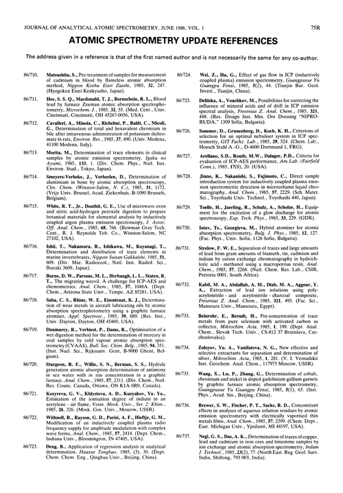 Atomic Spectrometry Update—References