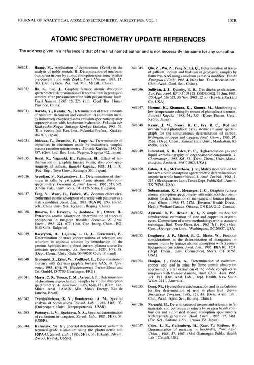 Atomic Spectrometry Update—References
