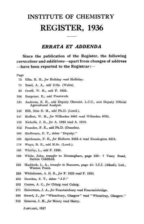 Errata et addenda