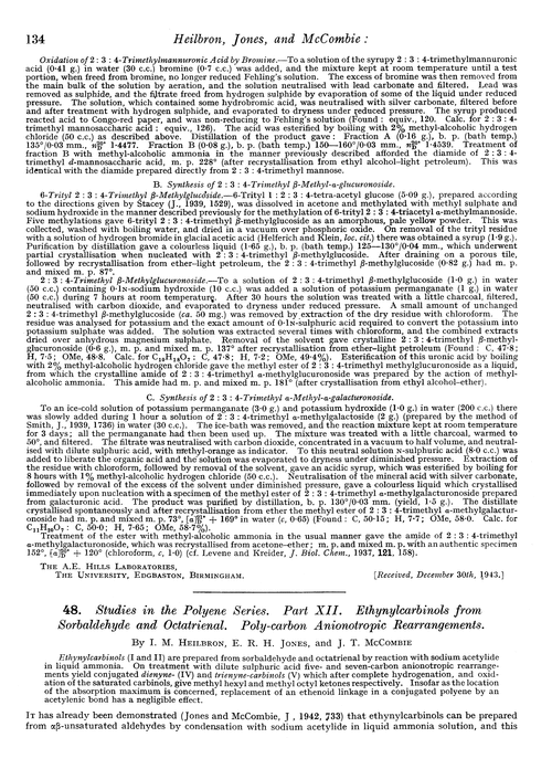 48. Studies in the polyene series. Part XII. Ethynylcarbinols from sorbaldehyde and octatrienal. Poly-carbon anionotropic rearrangements