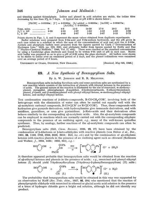 69. A new synthesis of benzopyrylium salts