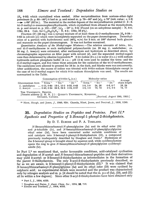 35. Degradative studies on peptides and proteins. Part II. Synthesis and properties of 3-benzoyl-1-phenyl-2-thiohydantoin