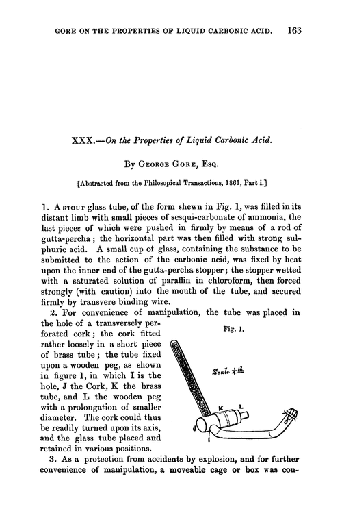 XXX.—On the properties of liquid carbonic acid