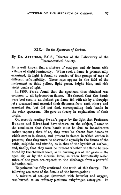 XIX.—On the spectrum of carbon