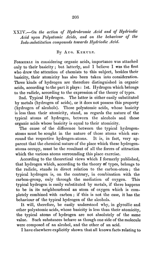 XXIV.—On the action of hydrobromic acid and of hydriodic acid upon polyatomic acids, and on the behaviour of the iodo-substitution compounds towards hydriodic acid