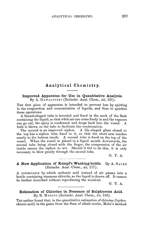 Analytical chemistry