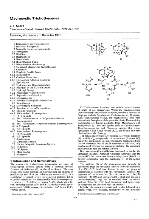 Macrocyclic trichothecenes