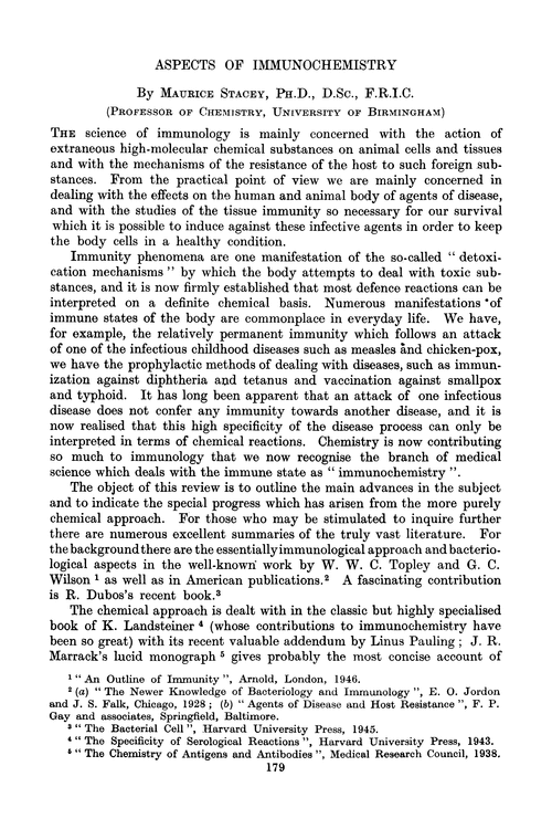 Aspects of immunochemistry