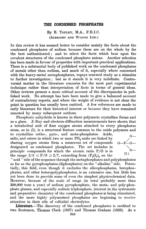 The condensed phosphates