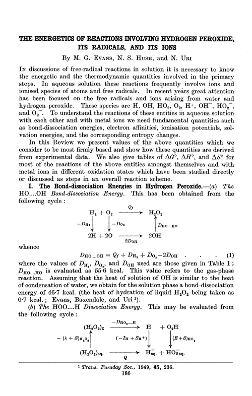 The energetics of reactions involving hydrogen peroxide, its radicals, and its ions