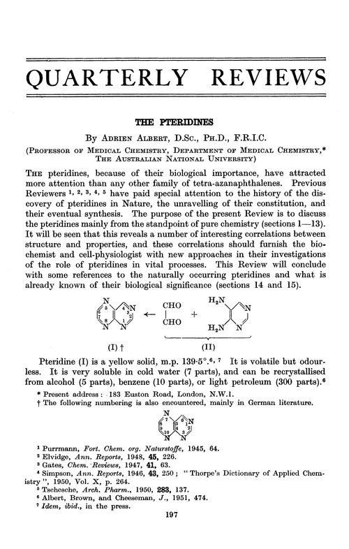 The pteridines