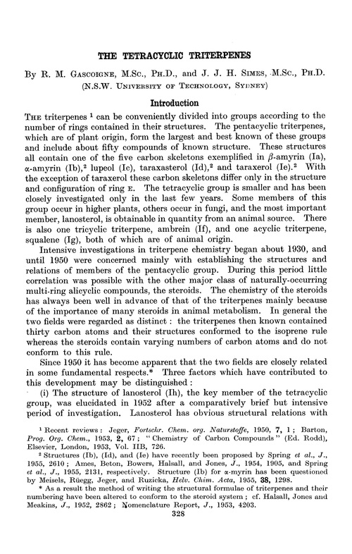 The tetracyclic triterpenes