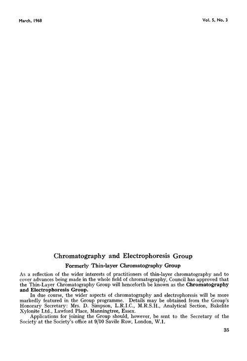 Chromatography and Electrophoresis Group