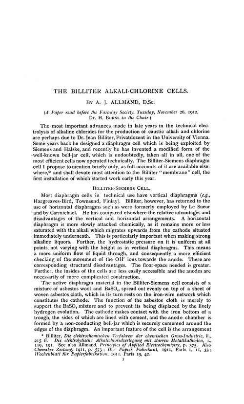 The Billiter alkali-chlorine cells