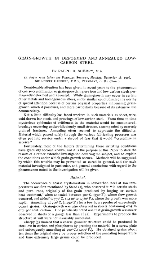 Grain-growth in deformed and annealed low-carbon steel