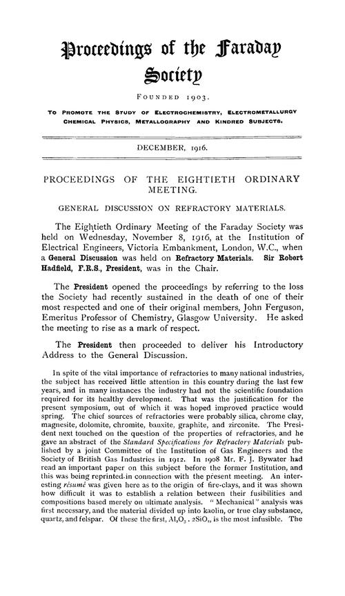 Proceedings of the Eightieth Ordinary Meeting