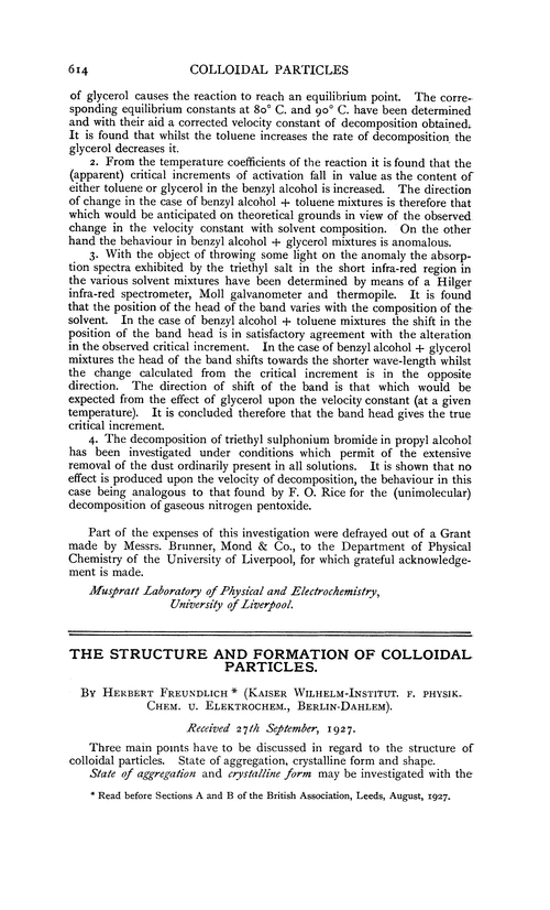 The structure and formation of colloidal particles